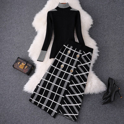 Autumn Top Brand Designer Sweater & Skirt