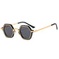 Hip-Hop Unisex Small Frame Polygonal Metal Sunglasses - C