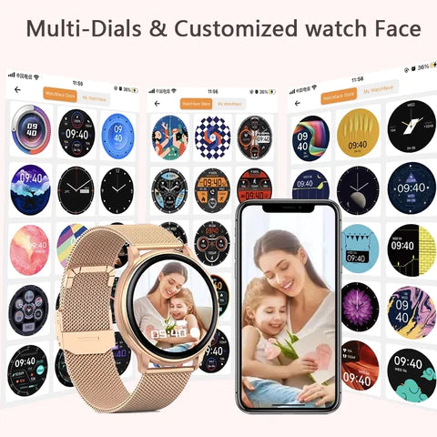 New Custom Dial, Answer Call, Blood Pressure Monitoring, Waterproof Smart watch