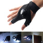 Magic Strap LED Fingerless Flashlight Gloves