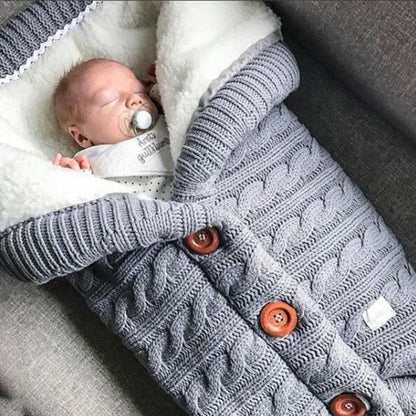 Spring Autumn Winter Knitted Button Twist Sleeping Bag