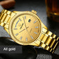 Tevise Luxury Golden Automatic Mechanical Watch