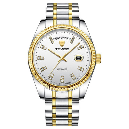 Tevise Luxury Golden Automatic Mechanical Watch