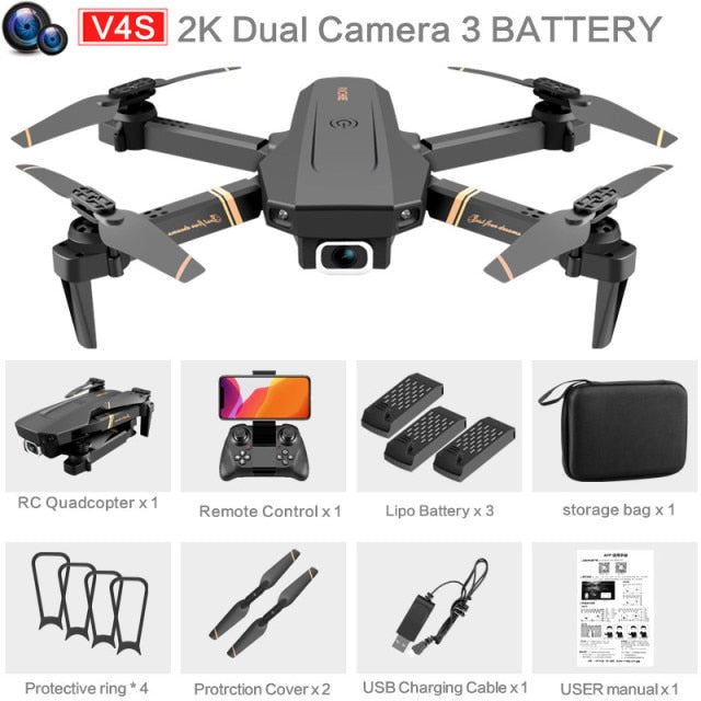 4DRC V4 FPV WiFi live video FPV 4K/1080P HD Wide Angle Camera Foldable Altitude Hold Durable RC Quadcopter Drone