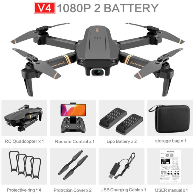 4DRC V4 FPV WiFi live video FPV 4K/1080P HD Wide Angle Camera Foldable Altitude Hold Durable RC Quadcopter Drone