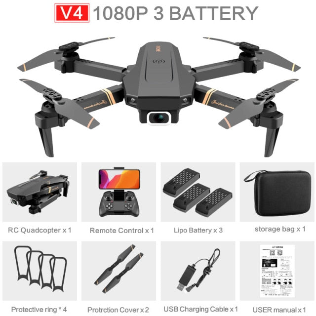 4DRC V4 FPV WiFi live video FPV 4K/1080P HD Wide Angle Camera Foldable Altitude Hold Durable RC Quadcopter Drone