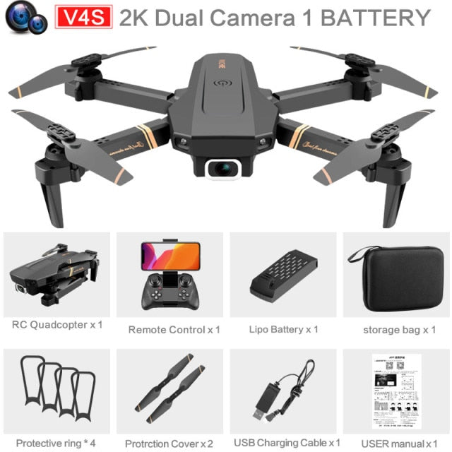 4DRC V4 FPV WiFi live video FPV 4K/1080P HD Wide Angle Camera Foldable Altitude Hold Durable RC Quadcopter Drone