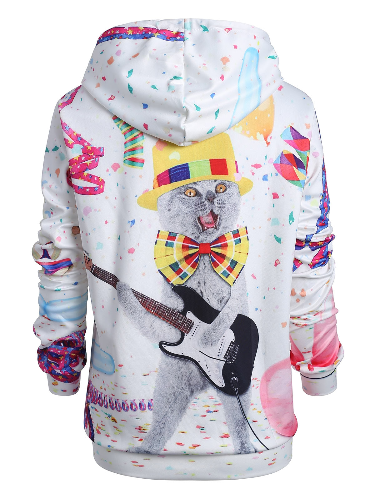 Cat Print Christmas Hoodie