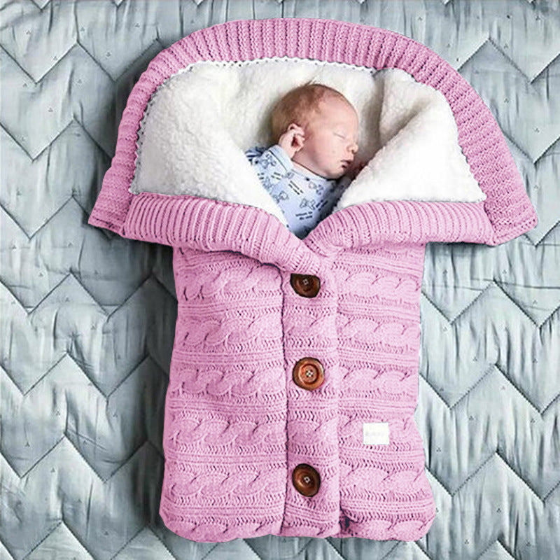 Spring Autumn Winter Knitted Button Twist Sleeping Bag