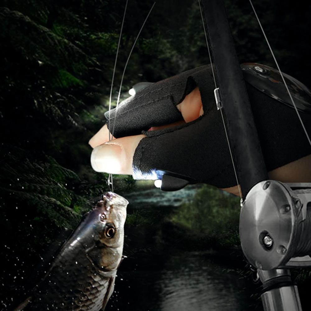 Magic Strap LED Fingerless Flashlight Gloves