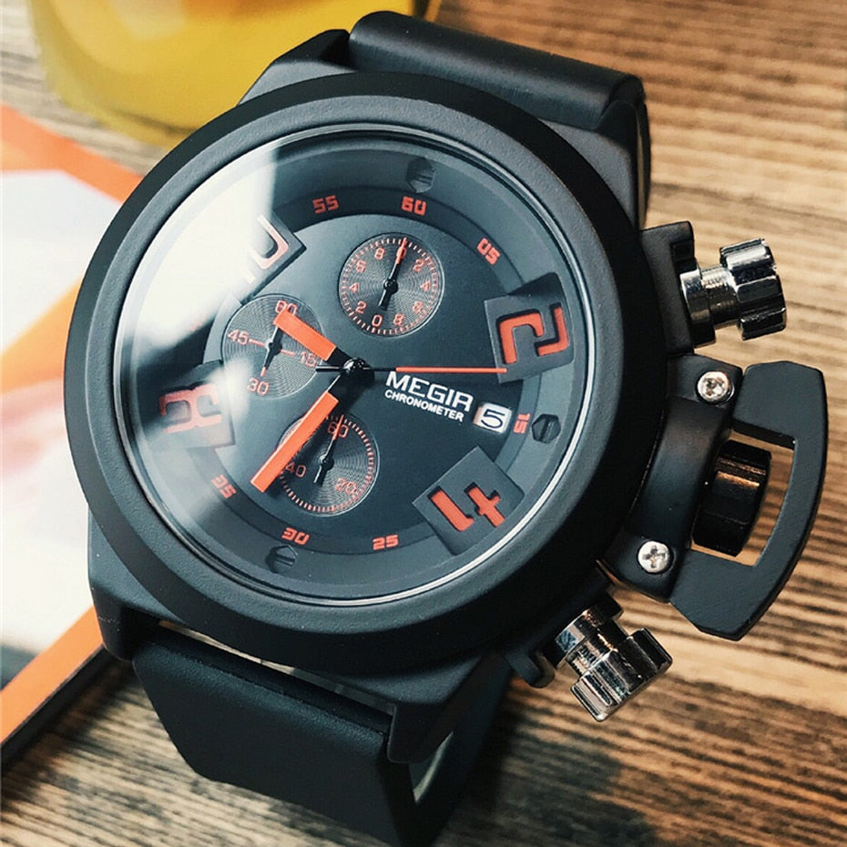 MEGIR Quartz 3D Waterproof Military Sport Watch