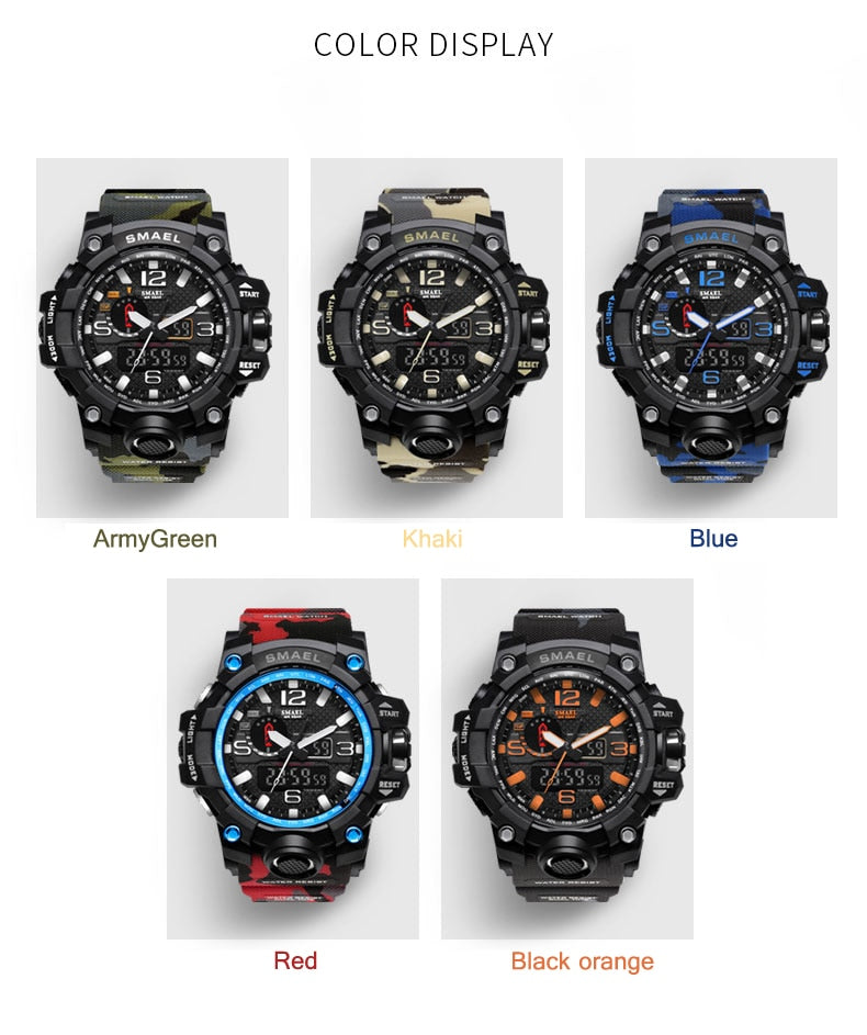 SMAEL Sport Watch Men Alarm Camouflage Waterproof