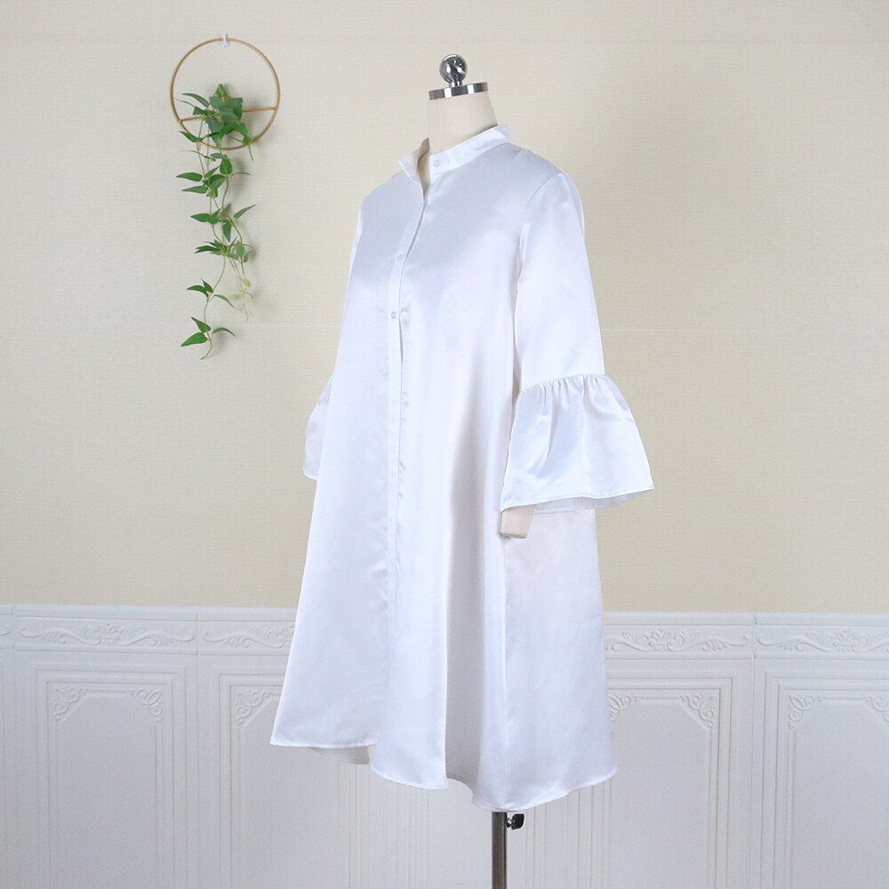 Three Quarter Lantern Sleeve Knee Length Oversized Dress