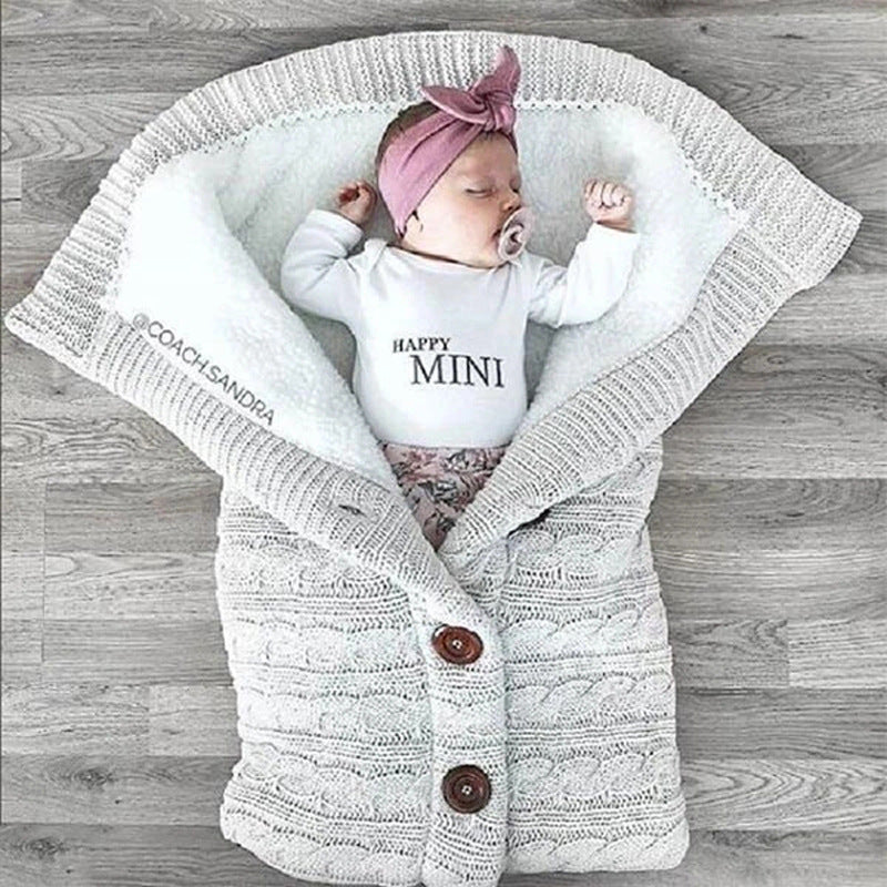 Spring Autumn Winter Knitted Button Twist Sleeping Bag