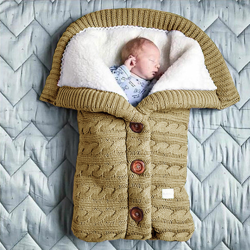 Spring Autumn Winter Knitted Button Twist Sleeping Bag