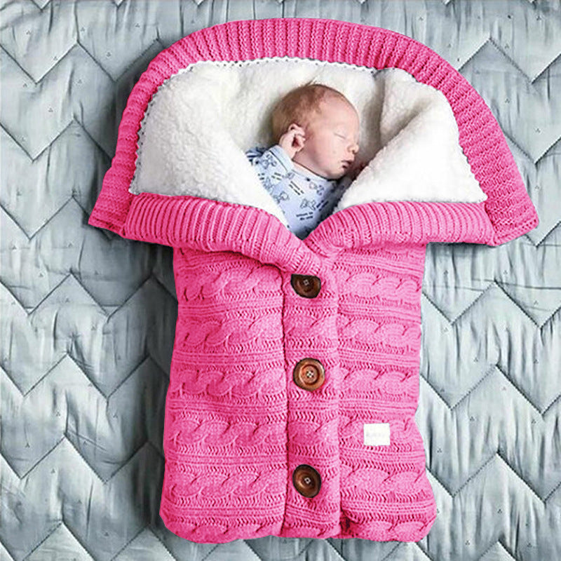 Spring Autumn Winter Knitted Button Twist Sleeping Bag