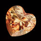 Champagne, Dark yellow, Light yellow Color Heart Shape Moissanite, GRA.