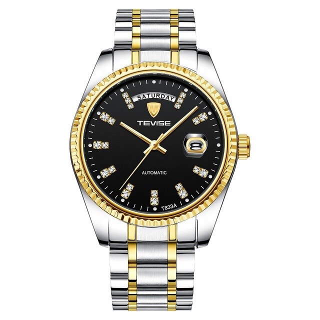 Tevise Luxury Golden Automatic Mechanical Watch