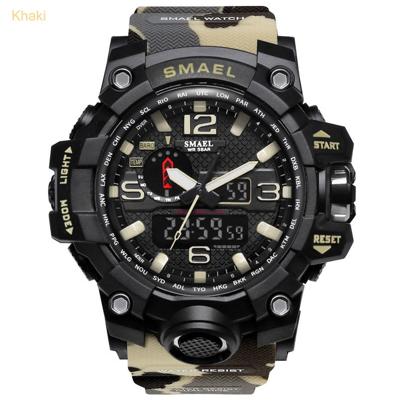 SMAEL Sport Watch Men Alarm Camouflage Waterproof