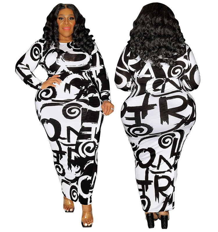 Plus size New Long Sleeve Dress