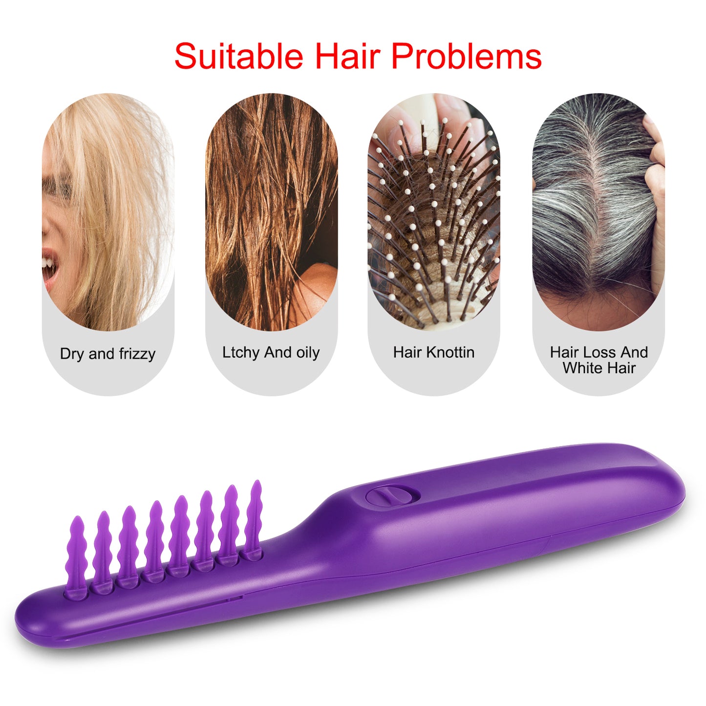 Portable Electric Detangling Wet or Dry Brush