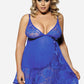 Plus Size Spaghetti Strap Lace Panel Babydoll