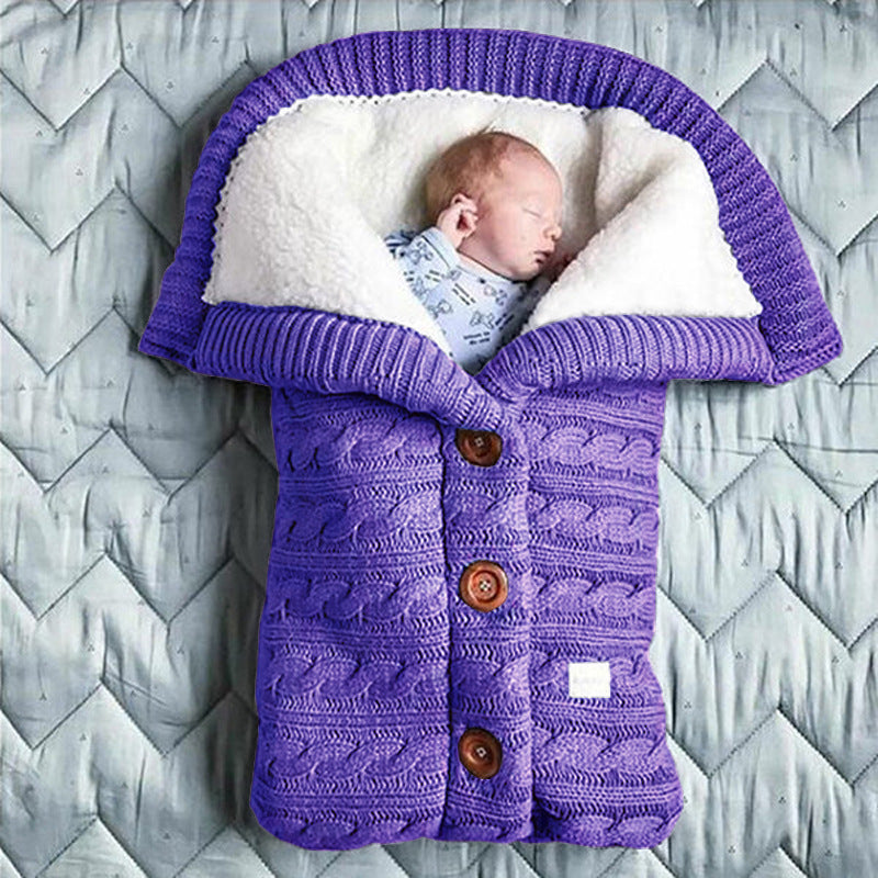 Spring Autumn Winter Knitted Button Twist Sleeping Bag