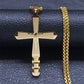 Christian Bible Cross Stainless Steel Gold Color Necklace