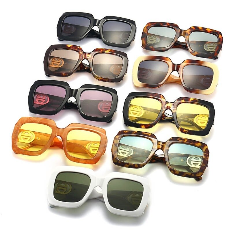 Celebrity Luxury Large Square New Brand Sunglasses - G