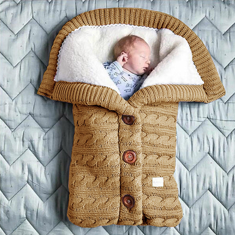 Spring Autumn Winter Knitted Button Twist Sleeping Bag