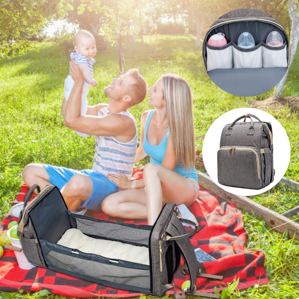 Baby Convertible Lightweight Diaper Bag Bed Multi-purpose Travel Storage Bag