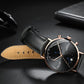 Quartz Modern Chronograph Leather Strap Watches