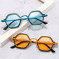 Hip-Hop Unisex Small Frame Polygonal Metal Sunglasses - C