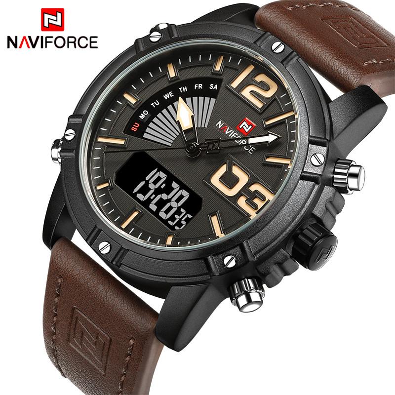 NAVIFORCE Quartz Watch Digital LED Sports