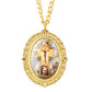 Golden Oval Jesus Virgin Mary Pendant Necklace Watch