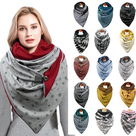 Soild Dot Printing Button Scarf