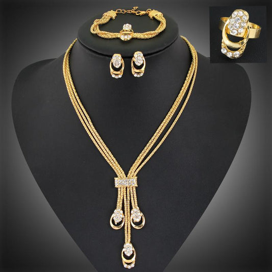 4-Pcs Jewelry Set Gold Color