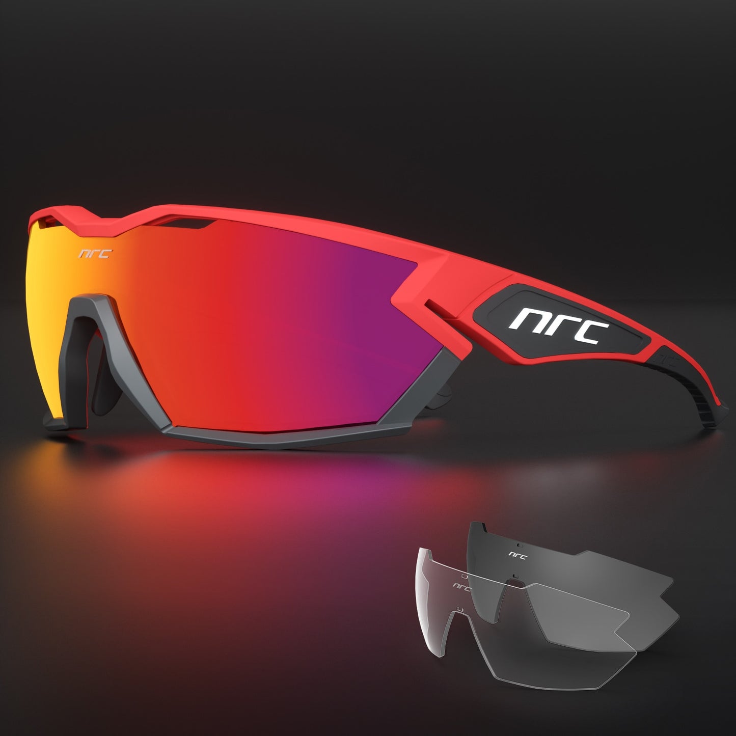 3 Pairs in 1 NRC P-Ride Photochromic Sport SunGlasses