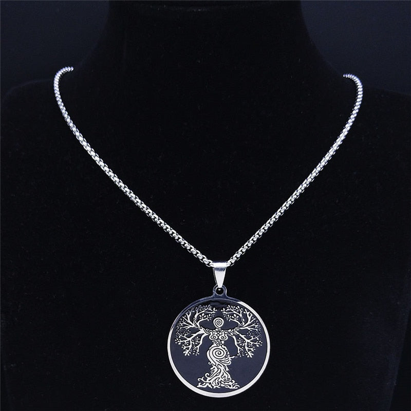 Goddess Tree of Life Stainless Steel Chain