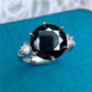 5 CT Excellent Cut Black Moissanite Ring, GRA