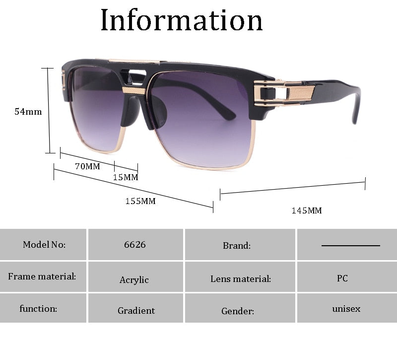 Hot New Luxury Design Classic Style Gradient Lens Sunglasses