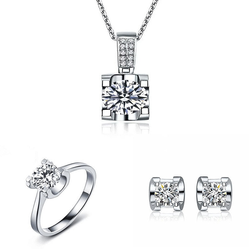 Moissanite Jewelry 925 Sterling Set