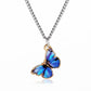 Blue Butterfly Gradient Necklace & Bracelet