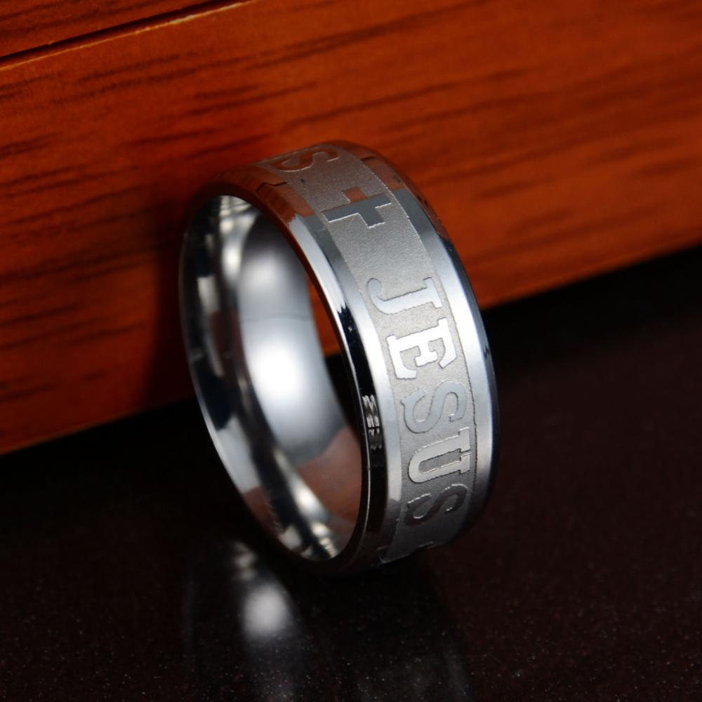 JESUS Rings for Men Christian Men Stainless Steel