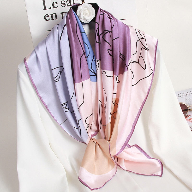 88*88cm 100% Natural Silk Square Scarf