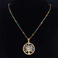 Bohemian Colorful Turkey Eyes Tree of Life Necklace