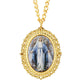 Golden Oval Jesus Virgin Mary Pendant Necklace Watch