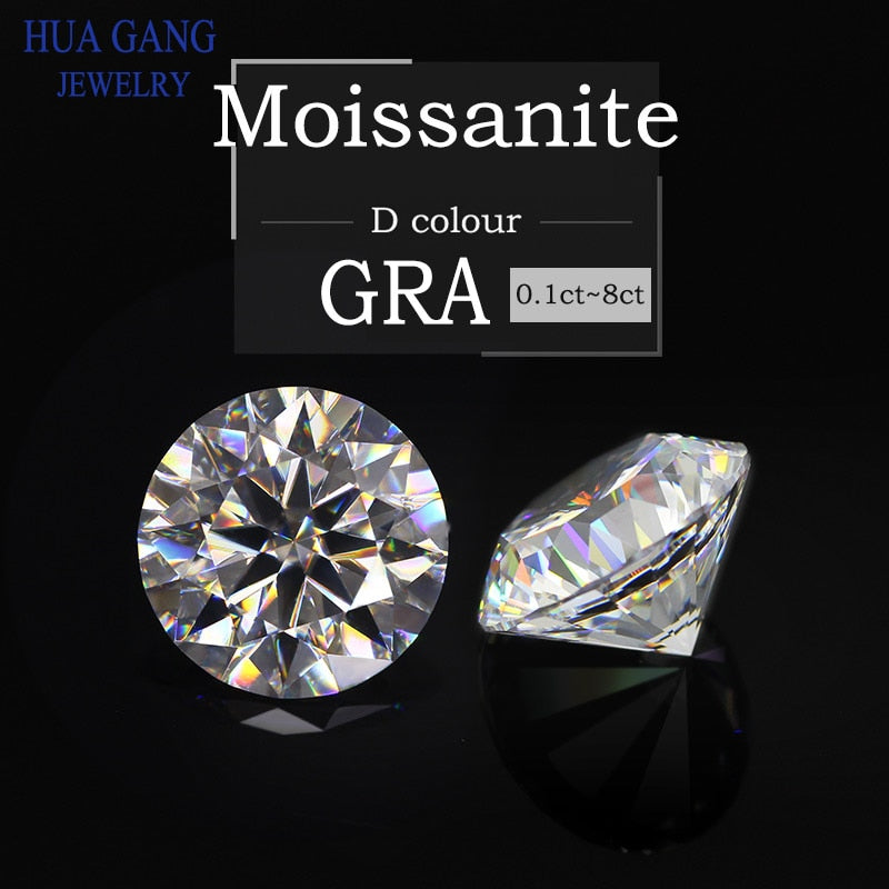 Round Cut D Color VVS1 Moissanite, GRA