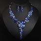 Luxury Jerusalem Water Drop Flower Crystal Necklace & Earrings