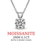 Silver-Rose-Gold 0.1-2CT Moissanite 3-6.5mm 925 Silver Necklace, GRA